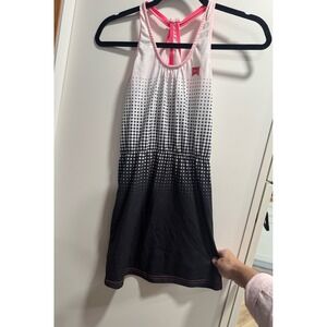 Nike Girls Ombre Polka Dot Racerback Athletic Dress Black Pink Size 10-12